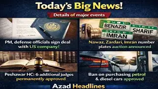 Pakistan Latest Headlines Today | Govt Deals, Terror Ops, Courts & Economy | Azad News Headlines