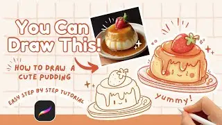 How to Draw a Cute Pudding  in Procreate 🍮✨| Easy Step-by-Step Tutorial for Beginners 
