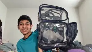Opening a clear backpack ASMR