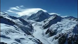 Snow Covered Winter Mountain Landscape With Cinematic View And Cold Atmosphere Video