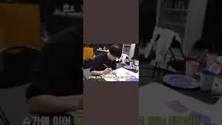 JK customizing a white shirt and painting '613 ARMY JK' on it with purple paint🥺💜