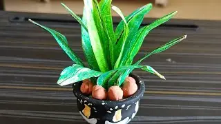 Artificial leaf plant 🪴with mini pot 👉DIY easy craft#craft 🤗