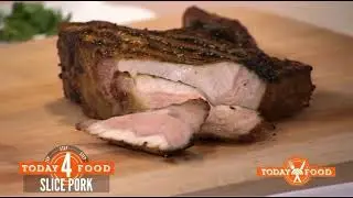 Peach-glazed pork chops and potato salad