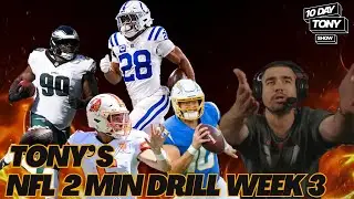 NFL Week 3 Recap: Eagles Stun Rams, Baker At It Again, LAC 3-0, Herbert MVP?  | Tony&rsquo;s 2 Min Drill