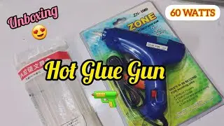 Unboxing hot glue gun 🔫💙 | how to use hot glue gun | hot glue gun with glue sticks