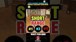 🤯 TOP 3 SHORT RANGE GUN DEADLY WITHOUT GUNSKIN 🤯 FREE FIRE 🔥?? #freefire #freefiretipsandtricks