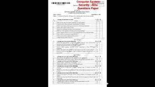 Computer System Security....Aktu Questions Paper.....✍️