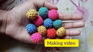 fabric stich ball🙂handmade fabric jewellery 😍