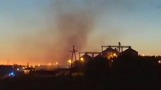 Pozar w Dzikowie zaklady chemiczne kolo Torunia 15 sierpien 2018