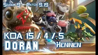 GRF Doran KENNEN vs QUINN Top - Patch 9.19 KR Ranked