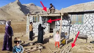 🏡 Building Isaac's dream house with a wonderful porch roof! 👷&zwj;♂️✨ Family team together 🤩