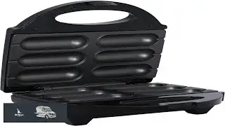 Brentwood TS 601S Non Stick 6 Mini Corn Dog Maker Stainless Steel Silver 5X10X10