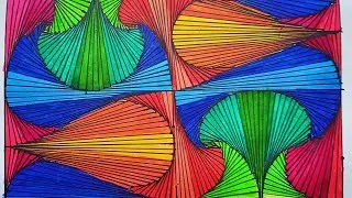 Easy Spiral/ illusion/ 3D Drawing and Colouring