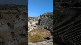 Roman theater in Side, Turkey! 🇹🇷 #vlog #travel #travelvlog #history #turkey #shorts