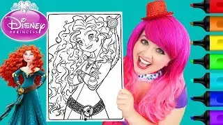 Coloring Brave Merida Disney Princess Coloring Page Prismacolor Paint Markers | KiMMi THE CLOWN