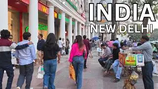 Walking in New Delhi 2026 🇮🇳 | Connaught Place Crowd & Street Life (4K Walking Tour)