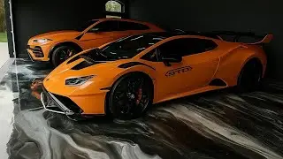 Million Dollar Houston Luxury Garage | Lamborghini Collection on Iconic Silver Metallic Epoxy Floor