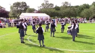 DUNOON GRAMMAR SCHOOL PIPE BAND AT BUTE HIGHLAND GAMES 2019