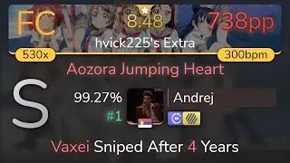 Andrej | Aqours - Aozora Jumping Heart [hvick225's Extra] +HDDT 99.27% {#1 738pp FC} - osu!