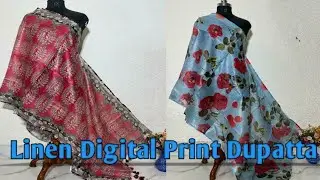 100%Pure Linen Digital Print Dupatta.. Eps..ALH0072