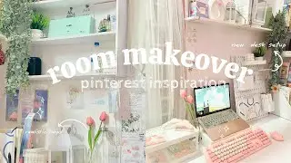 AESTHETIC ROOM MAKEOVER + tour!✮⋆pink & white theme🌷cozy+ pinterest inspired!