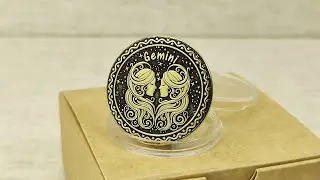 Gemini Zodiac Brass Coin Personalized Astrology Gift