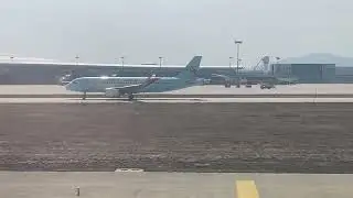 Yantai (YNT) China. Final Approach to Airport, Landing at Taxi to Terminal.  3 April 2025