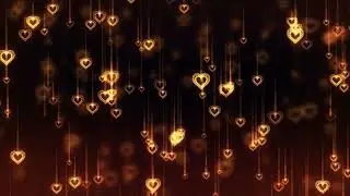 Screensaver || Golden Line Love Shape Particle Glitter Moving Background Loop || Royalty Free.