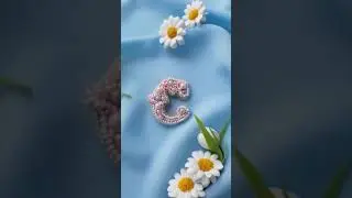 Initial brooch pink letter C / Monogram brooch / брошь буква / smart gift