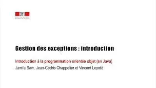 Gestion des exceptions : introduction