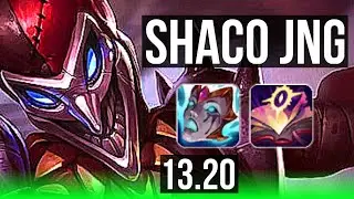 SHACO vs KINDRED (JNG) | 8/0/7, 4.7M mastery, 1400+ games, Legendary | EUW Master | 13.20