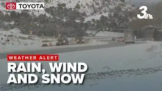 Rain, wind create soggy start to Las Vegas morning; snowfall in mountains
