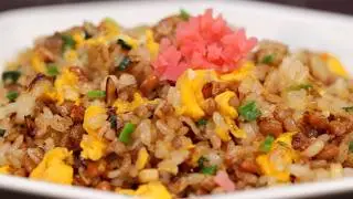 Рецепт жареного риса со свининой, яйцом и суперфудом из сои для натто тяхан