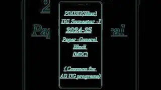 UG Semester -1(2024-25) General Hindi ( MDC )