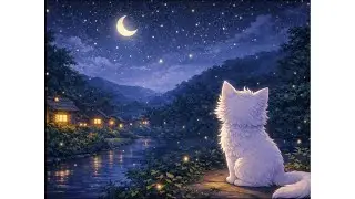 Cozy Cat Village 🌙🐱 | Relaxing Night Music for Sleep, Calm & Peaceful Dreams