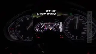 Audi S8 670 Hp 0-200 km/h | Amazing Performance 🔥 #audi #audis8 #stage #shorts #cars