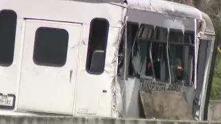 Search continues for driver involved in I-35 bus crash that killed 4 people; 16 still hospitalized