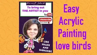 Easy Acrylic Painting #birds #warmcolours #snow #painting #branches #brushpainting #blending #merge