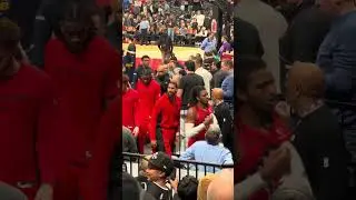 Toronto Raptors And Denver Nuggets Going To Dressing Room