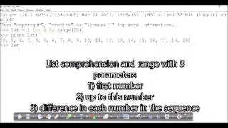 Python List Comprehension Using range with single parameter and 3 parameters