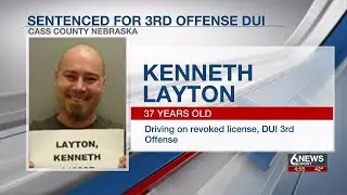 Cass County, Neb. man sentenced for 3rd-offense DUI