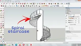 HOW TO MAKE SPIRAL STAIRCASE RAILING IN SKETCHUP | NATIVE TOOL #shorts #how