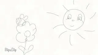 Природа солнышко день #nature#cartoon#art#fun#sun#flower#buterfly#caterpillar#bee