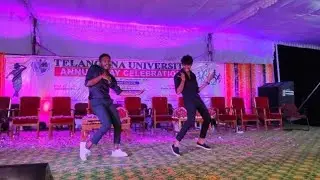 Telangana University Annual Day Celebrations || RAJESH & NIKESH DANCE PERFORMANCE