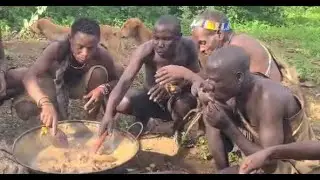 Watch😲🔥 How Shaba & Dudukwe Hunt, Cook, and Eat a Wild Feast  Hadzabe Tribe Shares a Powerful Family