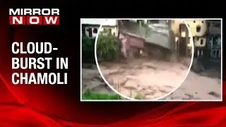Two-storey house collapses after a cloud burst in Chamoli, Uttarakhand