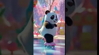 bholu panda dancing and skating 🐼❤️ #cute #viral #awesome #funny #fantasyworld