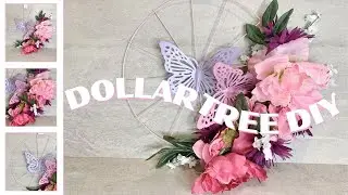 Easiest Dollar Tree Wheel Door Hanger Wreath | Dollar Tree Summer DIY