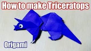 How to make Triceratops. Origami. The art of folding paper.