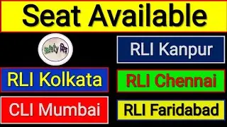 How Many Seat Available in CLI Mumbai II RLI Kolkata II RLI Faridabad II RLI Chennai II RLI Kanpur